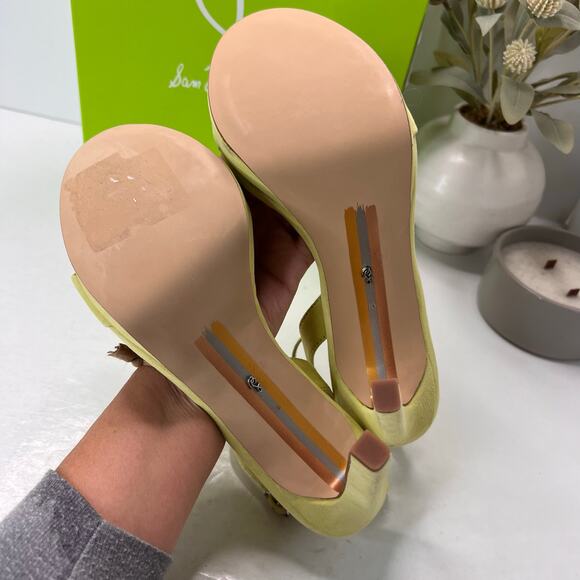 Sam Edelman Jade Suede Ankle Strap Heels Kiwi Women 10M Tried on - Picture 8 of 10